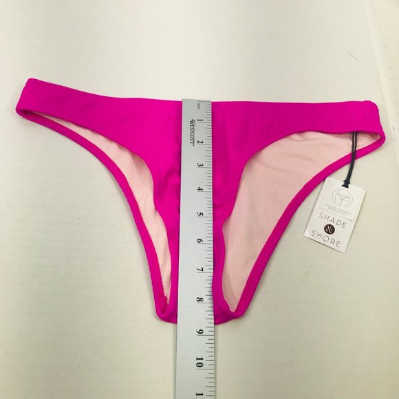 Shade And Shore Women's Size Small 4-6 High Leg Ribbed Bikini Swim Bottom New - Picture 7 of 8